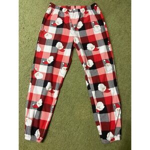 Jammies For Your Families Santa Buffalo Plaid Fleece Pajama Pants Womens Medium